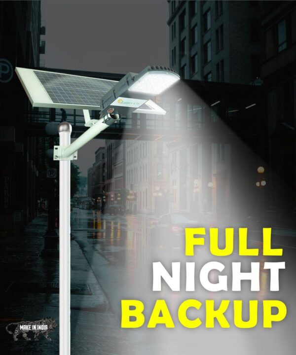 Semi-Integrated Solar Street Light 12W | 14-16 Hr Backup | 22000 mah Battery | Metal Body - Image 3