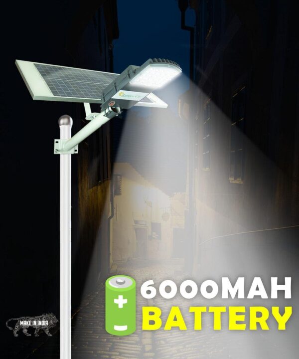 Semi-Integrated Solar Street Light 12W | 14-16 Hr Backup | 22000 mah Battery | Metal Body - Image 4