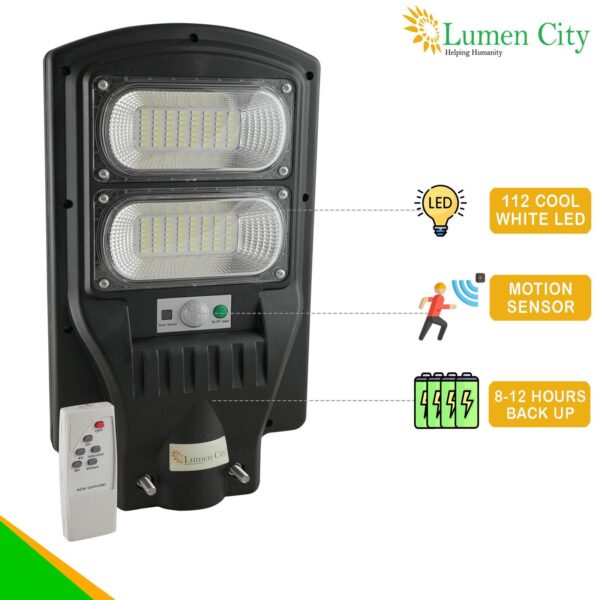 Solar Street Light 6W | Remote Control | 7-8 Hr Backup | 10000 mah Battery - Image 2