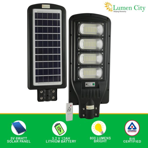 Solar Street Light 12W | Remote Control | 7-8 Hr Backup | 20000 mah Battery - Image 3