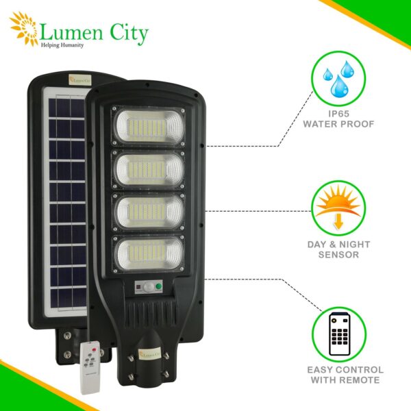 Solar Street Light 12W | Remote Control | 7-8 Hr Backup | 20000 mah Battery - Image 2