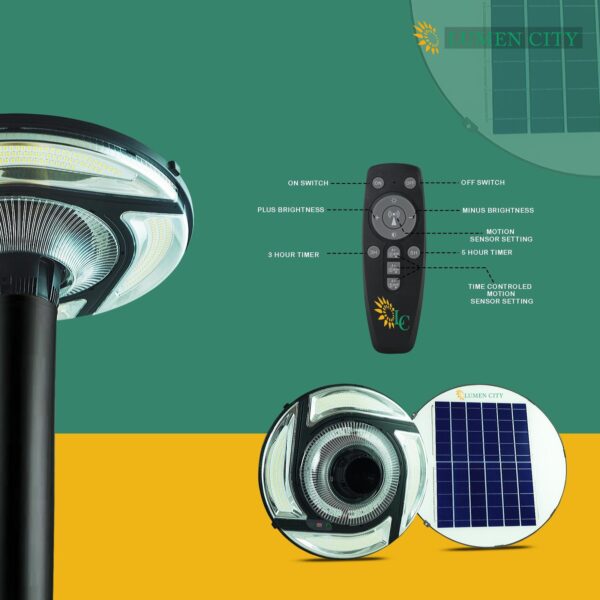 360° Solar Powered UFO Garden Light With RGB Ring 15W - Image 3