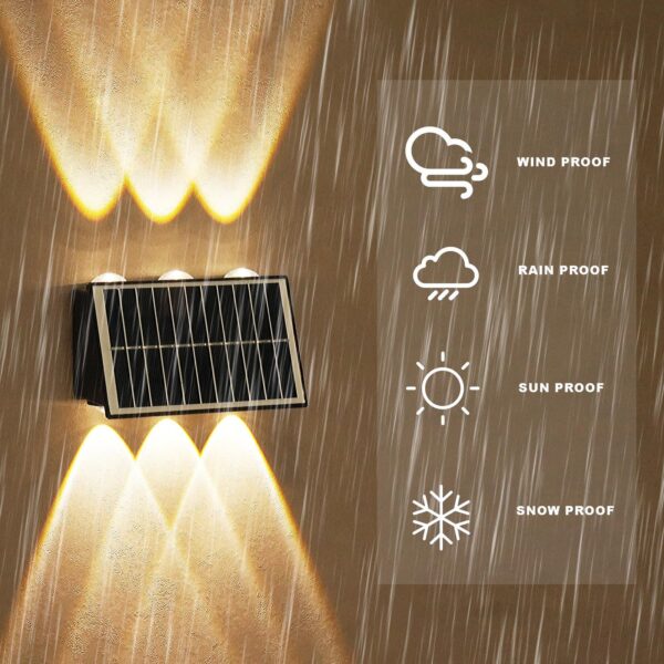 6 Lens Garden Wall Light Solar Powered | Warm White - Image 6