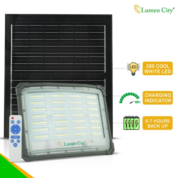 Solar Lens Flood Light 15W | Remote Control | 6-7 Hr Backup | 20000 mah Battery - Image 3