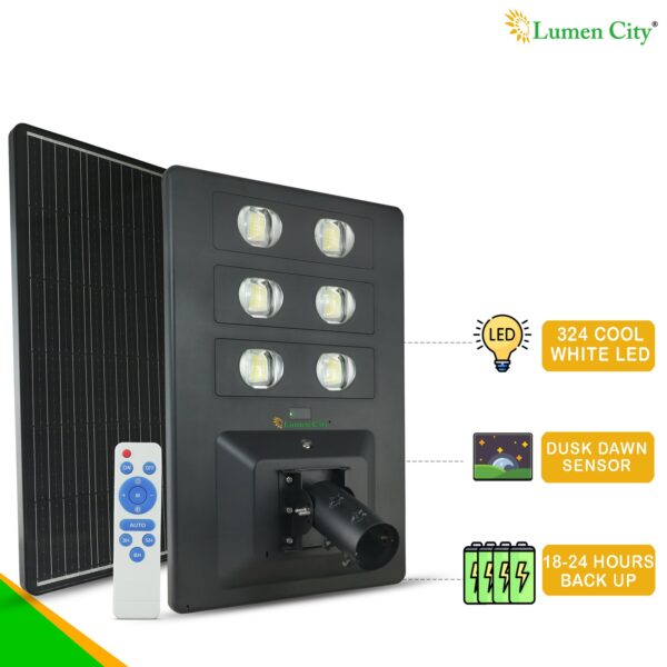 Lens Solar Street Light 38W | Remote Control | 18-24 Hr Backup | 60000 mah Battery | Radar Sensor - Image 2