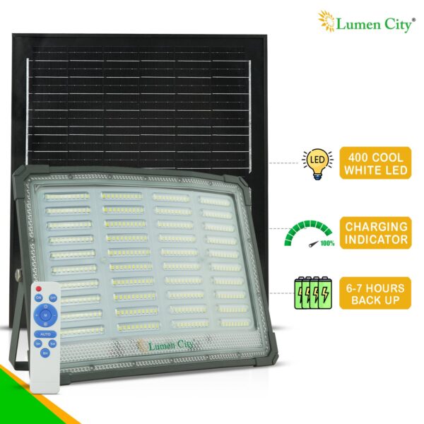 Solar Lens Flood Light 20W | Remote Control | 6-7 Hr Backup | 25000 mah Battery - Image 3