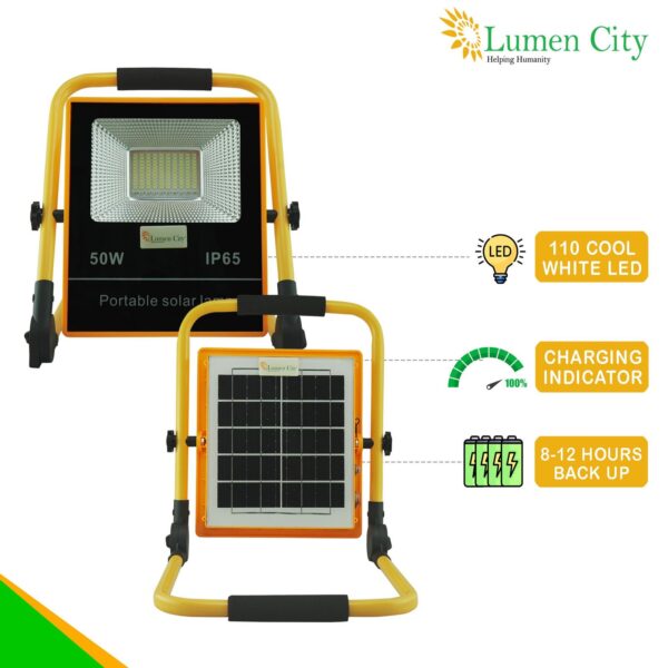 Portable Solar Camp Light 6W | 8-12 Hr Backup | 10000 mah battery | 3 Light Modes - Image 5