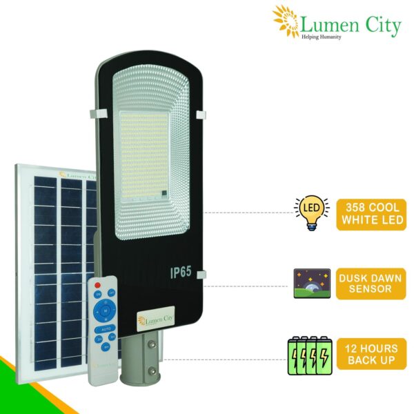 Semi-Integrated Solar Street Light 12W | Remote Control | 6-7 Hr Backup | 12000 mah Battery - Image 6