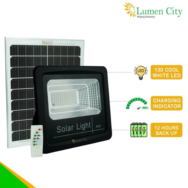 Solar Flood Light 16W | Remote Control | 4-6 Hr Backup | 20000 mah Battery - Image 2