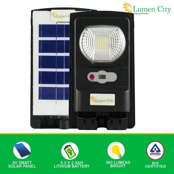 Mini Solar Light 3W | Wall Bracket | 4-6 Hr Backup | 2500 mah Battery - Image 3