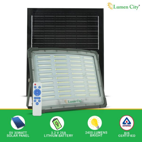 Solar Lens Flood Light 20W | Remote Control | 6-7 Hr Backup | 25000 mah Battery - Image 4