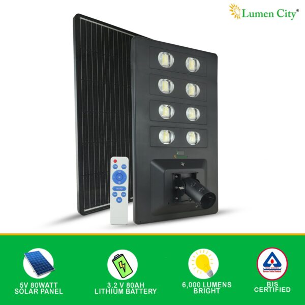 Lens Solar Street Light 50W | Remote Control | 18-24 Hr Backup | 80000 mah Battery | Radar Sensor - Image 3