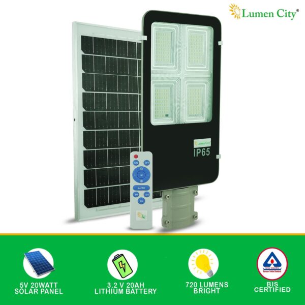 Semi-Integrated Solar Street Light 16W | Remote Control | 6-7 Hr Backup | 20000 mah Battery - Image 3