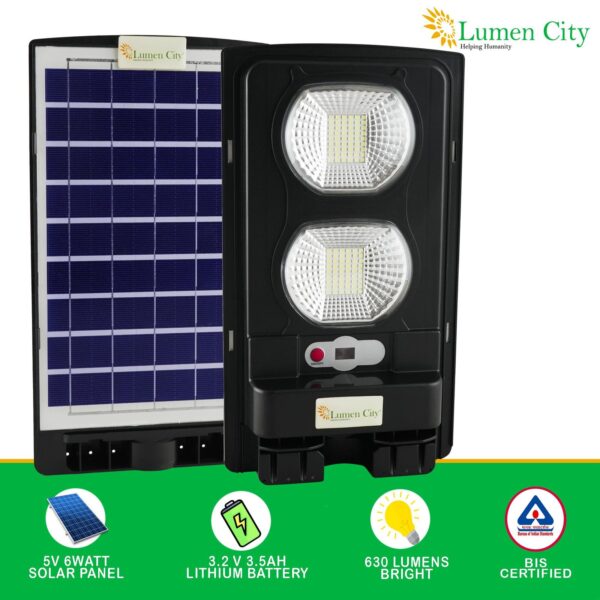 Mini Solar Light 6W | Wall Bracket | 4-6 Hr Backup | 3500 mah Battery - Image 3