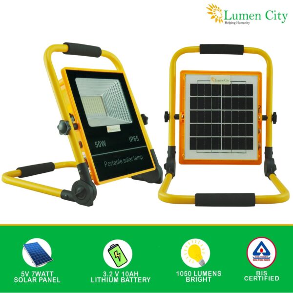 Portable Solar Camp Light 6W | 8-12 Hr Backup | 10000 mah battery | 3 Light Modes - Image 4