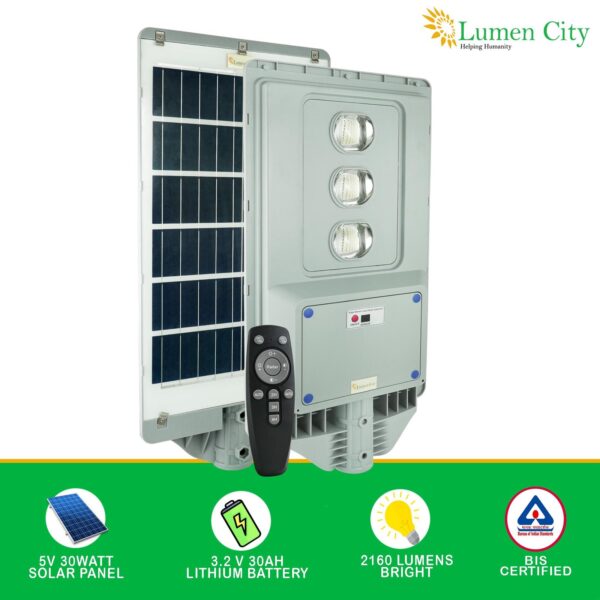 Lens Solar Street Light 22W | Remote Control | 9-10 Hr Backup | 30000 mah Battery | Radar Sensor - Image 4