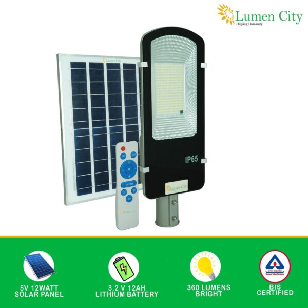 Semi-Integrated Solar Street Light 12W | Remote Control | 6-7 Hr Backup | 12000 mah Battery - Image 5