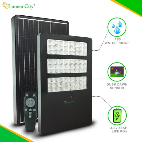 Slim Solar Street Light 35W | 10-12 Hr Backup | Wall Mount | Remote | 56000 mah battery - Image 3