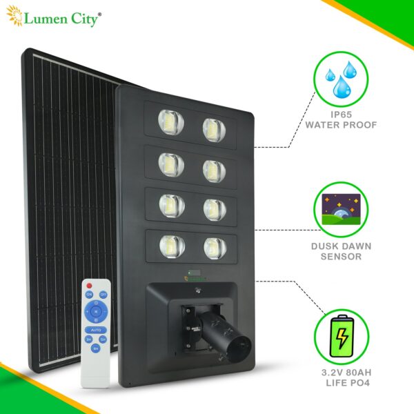 Lens Solar Street Light 50W | Remote Control | 18-24 Hr Backup | 80000 mah Battery | Radar Sensor - Image 4