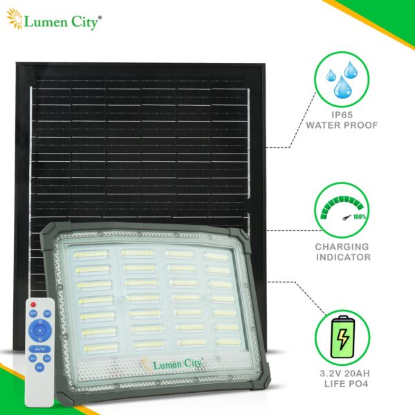 Solar Lens Flood Light 15W | Remote Control | 6-7 Hr Backup | 20000 mah Battery - Image 4