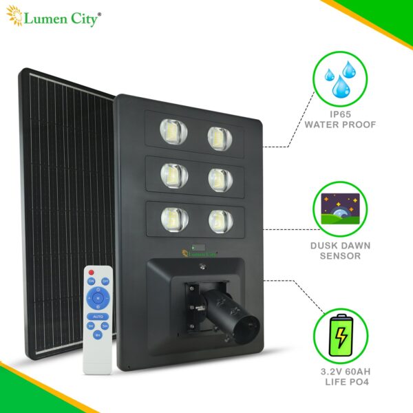 Lens Solar Street Light 38W | Remote Control | 18-24 Hr Backup | 60000 mah Battery | Radar Sensor - Image 4