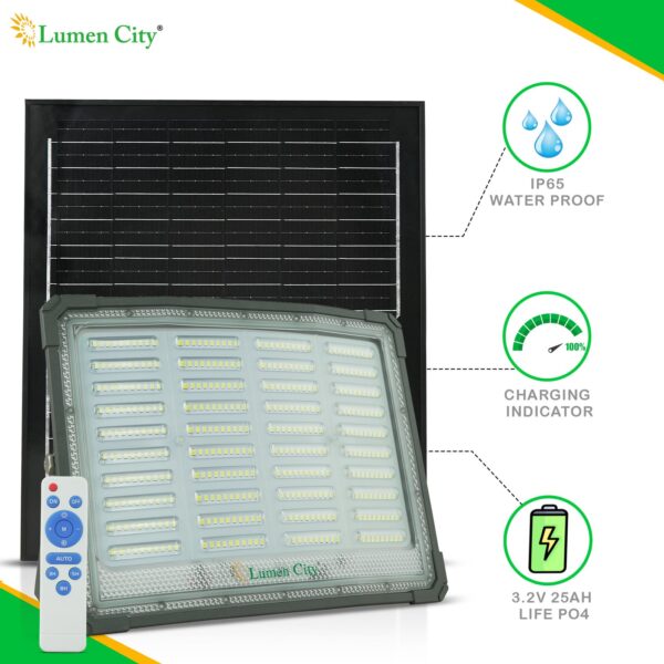 Solar Lens Flood Light 20W | Remote Control | 6-7 Hr Backup | 25000 mah Battery - Image 2