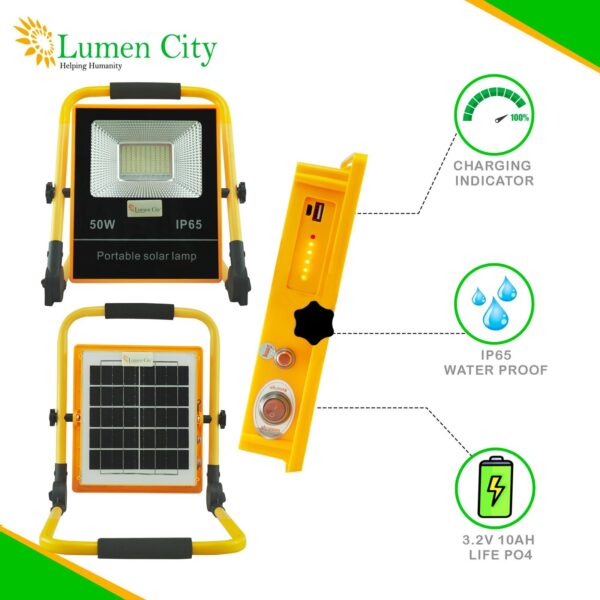 Portable Solar Camp Light 6W | 8-12 Hr Backup | 10000 mah battery | 3 Light Modes - Image 3