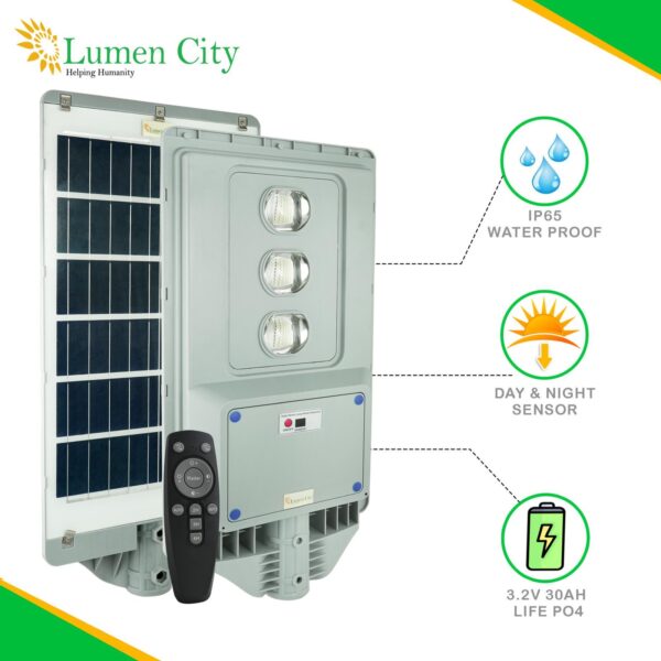 Lens Solar Street Light 22W | Remote Control | 9-10 Hr Backup | 30000 mah Battery | Radar Sensor - Image 3