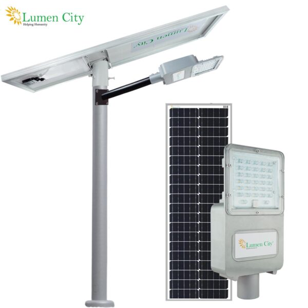 Semi-Integrated Solar Street Light 75W | 24 Hr Backup | 110000 mah Battery | Metal Body